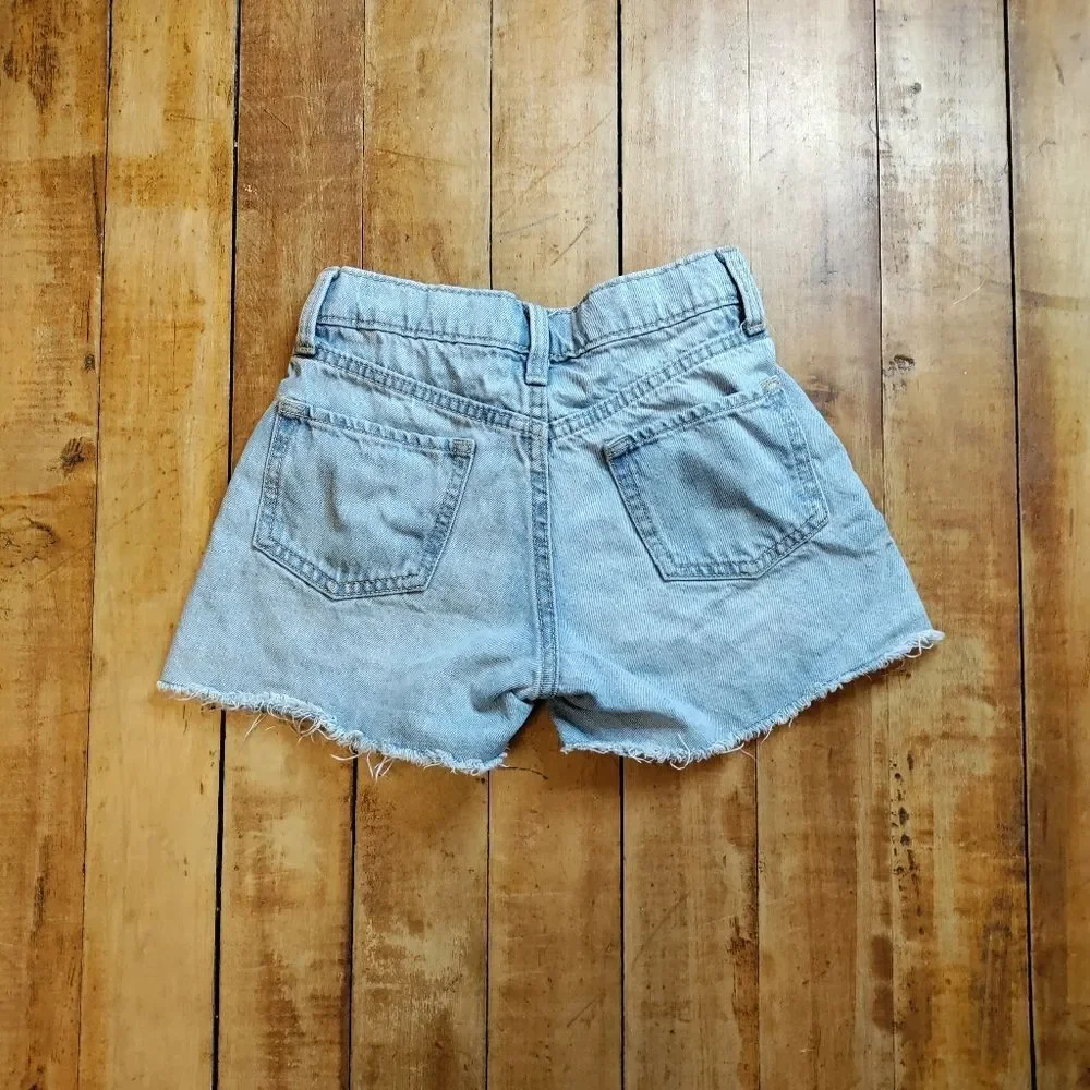 Old Navy shorts size 10 girls denim high rise distressed rainbow summer